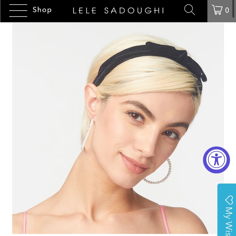 LELE SADOUGH Headband Black Velvet NWT.
